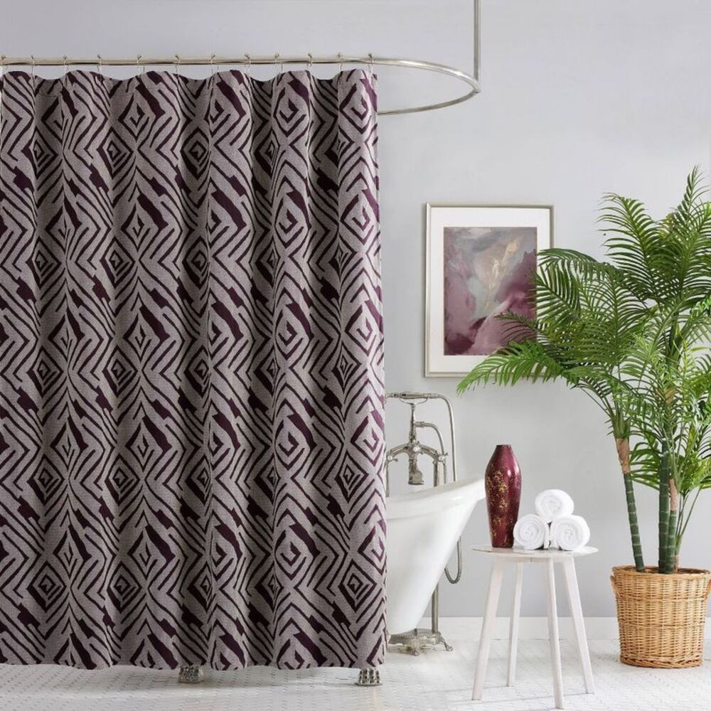 Ayesha Curry -  Abstract Geo Shower Curtain Purple: M Purple